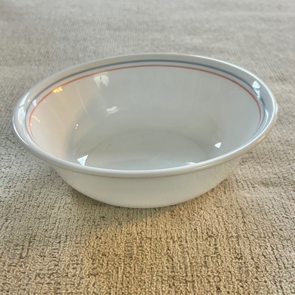 Corelle by Corning English Breakfast Soup Cereal Bowl White Pink Blue 6.25" USA